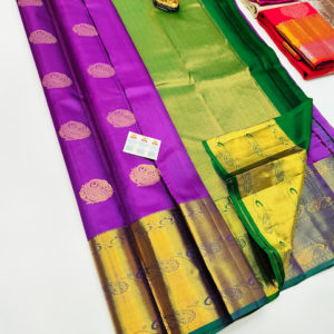 Unique Design Pure Soft Silks Saree Purple Color w/ Blouse