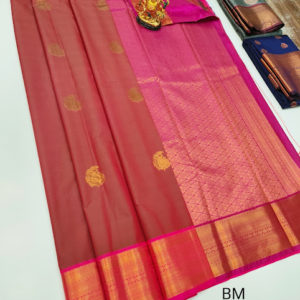 Unique Design Butta Mphoss Saree Kumkum Red Color w/ Blouse