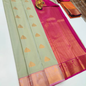 Trendy Design Butta Mphoss Saree Pista Green Color w/ Blouse