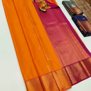 New Design Butta Mphoss Saree Mango Yellow Color w/ Blouse