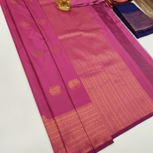 High Fancy Kanjivaram Silk Saree Mix Pink Color w/ Blouse