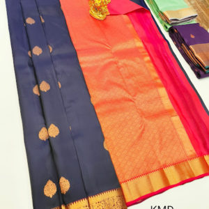 Unique Design K.M.D Soft 75% Pure Silk Saree Gray Color w/ Blouse