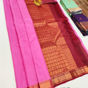 Unique Design K.M.D Soft 75% Pure Silk Saree Rose Color w/ Blouse