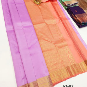 K.M.D Soft 75% Pure Silk Saree Violet Color w/ Blouse