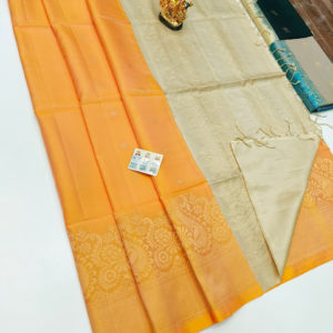 Unique Design Pure Soft Silk Saree Sandal Color w/ Blouse