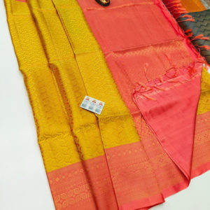 Pure Silk Saree Yellow Color w/ Blouse