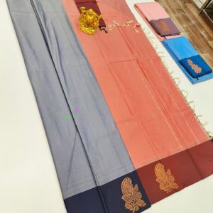 Latest Design Semi Soft Silk Saree Light Weight Gray Color w/ Blouse