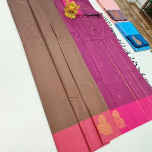 Semi Soft Silk Saree Light Weight Light Brown Color w/ Blouse