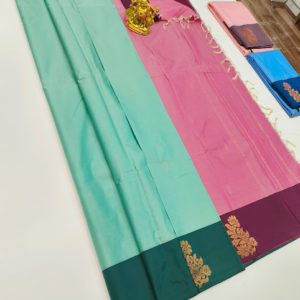 Semi Soft Silk Saree Light Weight Teal Green Color w/ Blouse