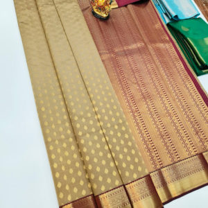 High Fancy Kanjivaram Silk Saree Mix Gray Color w/ Blouse