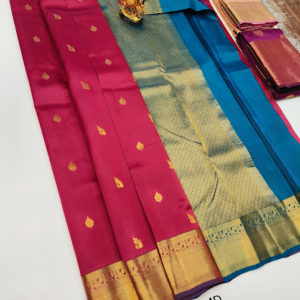 K.M.D Soft 75% Pure Silk Saree Apple Red Color w/ Blouse