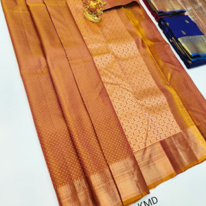 Latest Design K.M.D Soft 75% Pure Silk Saree Honey Color w/ Blouse