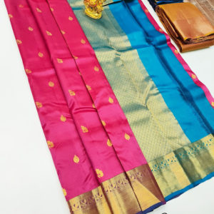 Unique Design K.M.D Soft 75% Pure Silk Saree Pink Color w/ Blouse