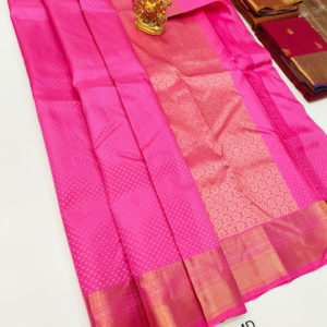 K.M.D Soft 75% Pure Silk Saree Rose Color w/ Blouse