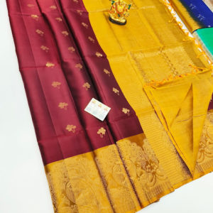 Unique Design Pure Soft Silk Saree Kumkum Red Color w/ Blouse
