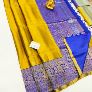 Unique Design Pure Soft Silk Saree Lemon Yellow Color w/ Blouse