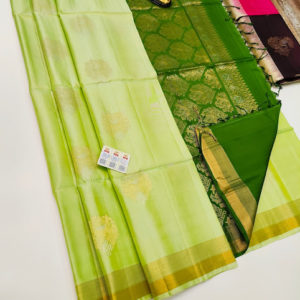 Pure Soft Silks Saree Light Green Color w/ Blouse