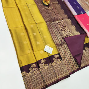 New Design Pure Soft Silk Saree Mustard Color w/ Blouse