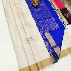 New Design Pure Soft Silks Saree White Color w/ Blouse