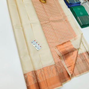 Beautiful Design Pure Soft Silk Saree Off White Color w/ Blouse