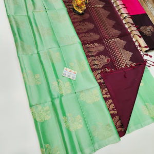 Trendy Design Pure Soft Silks Saree Pista Green Color w/ Blouse