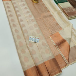 Latest Design Pure Soft Silk Saree White Color w/ Blouse