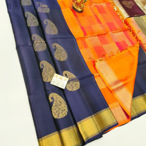 Pure Soft Silks Saree Blue Color w/ Blouse
