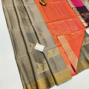 Pure Soft Silks Saree Gray Color w/ Blouse