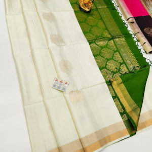Latest Design Pure Soft Silks Saree Pure White Color w/ Blouse
