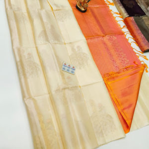 Beautiful Design Pure Soft Silks Saree White Color w/ Blouse