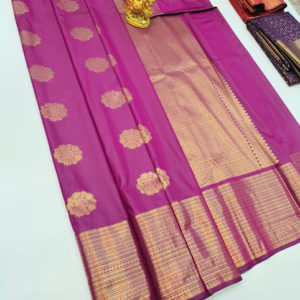 High Fancy Kanjivaram Silk Saree Mix Magenta Color w/ Blouse