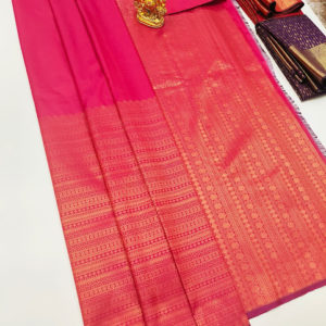 High Fancy Kanjivaram Silk Saree Mix Pink Color w/ Blouse