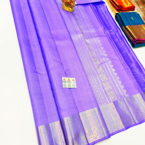 Unique Design Pure Kanjivaram Fancy Silk Saree Lavender Color w/ Blouse