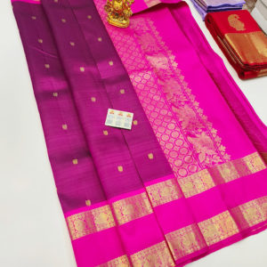 Latest Design Pure Kanjivaram Fancy Silk Saree Pink Color w/ Blouse