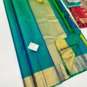 Beautiful Design Pure Soft Silks Saree Double Shade Color w/ Blouse