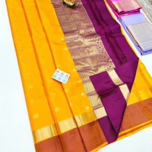 New Design Pure Soft Silk Saree Mango Yellow Color w/ Blouse