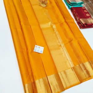 Latest Design Pure Soft Silks Saree Yellow Color w/ Blouse