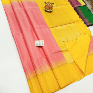 New Design Pure Soft Silks Saree Peach Color w/ Blouse