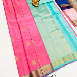 K.M.D Soft 75% Pure Silk Saree Rose Color w/ Blouse