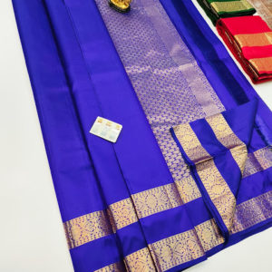 New Design Pure Soft Silk Saree Blue Color w/ Blouse