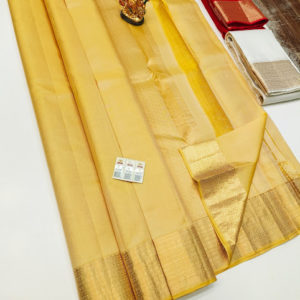 Unique Design Pure Soft Silk Saree Butter Yellow Color w/ Blouse