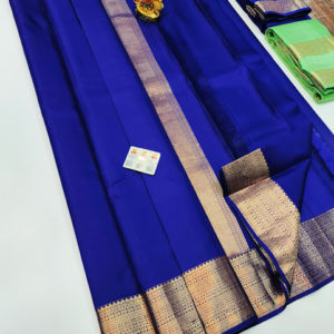 Latest Design Pure Soft Silk Saree Indigo Color w/ Blouse