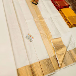 Pure Soft Silk Saree Off White Color w/ Blouse