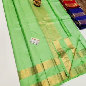Unique Design Pure Soft Silk Saree Pista Color w/ Blouse