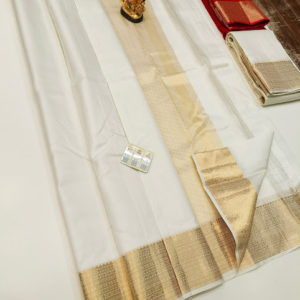 Beautiful Color and Design Pure Soft Silk Saree Pure White Color w/ Blouse