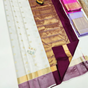 Trendy Design Pure Soft Silk Saree Pure White Color w/ Blouse