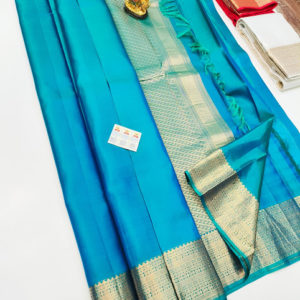New Design Pure Soft Silk Saree Rama Blue Color w/ Blouse