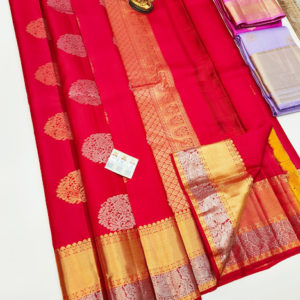 Unique Design Pure Soft Silk Saree Red Color w/ Blouse