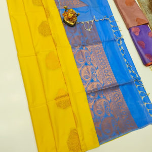 Latest Design Butta Mphoss Saree Orange Color w/ Blouse