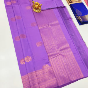 High Fancy Kanjivaram Silk Saree Mix Lavender Color w/ Blouse